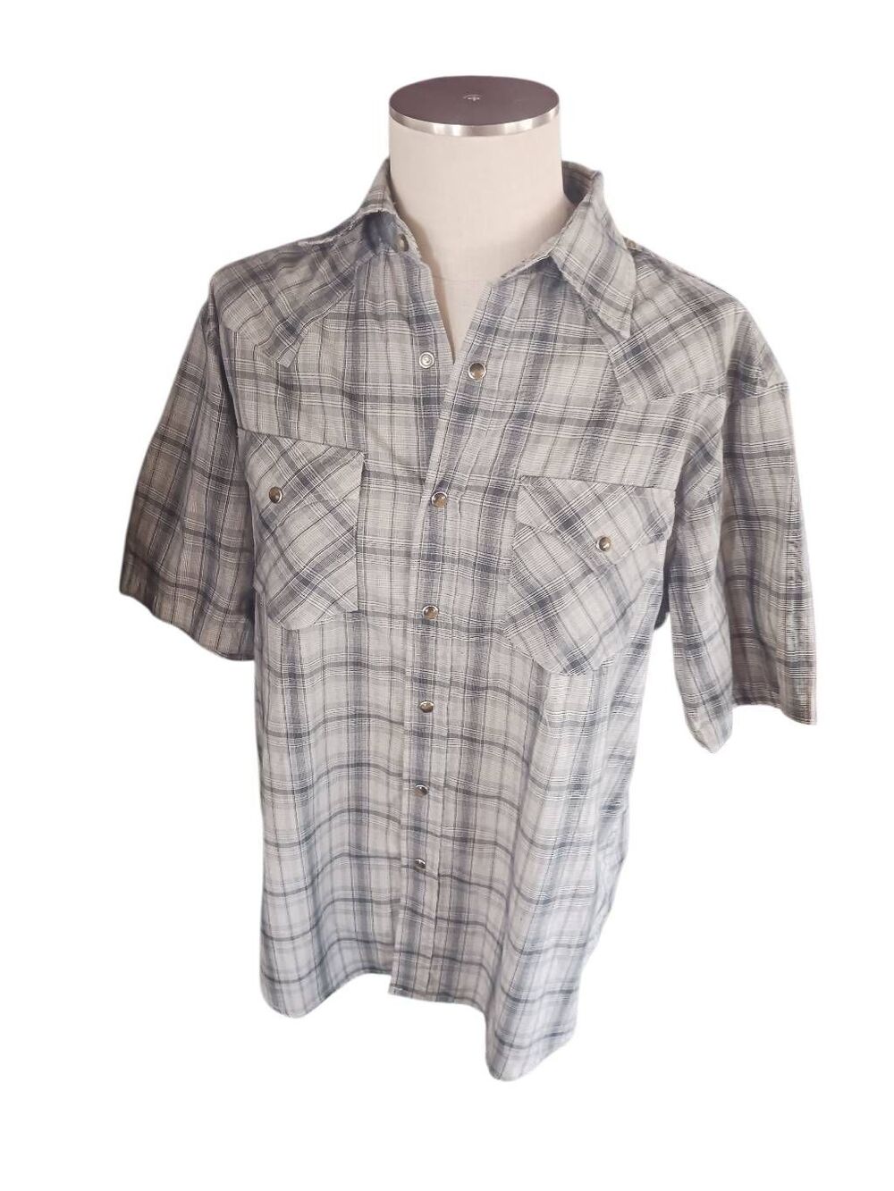 Pendleton pearl snap men's Plaid cream/ grey frontier shirt
